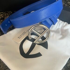 Telfar Blue Belt with Shiny Silver Buckle